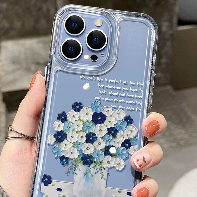 Ốp lưng điện thoại tương thích với IPHONE 6S 7 8 PLUS X XS XR 11 12 13 14 15 PLUS MAX PRO hoa văn Acrylic TPU mềm