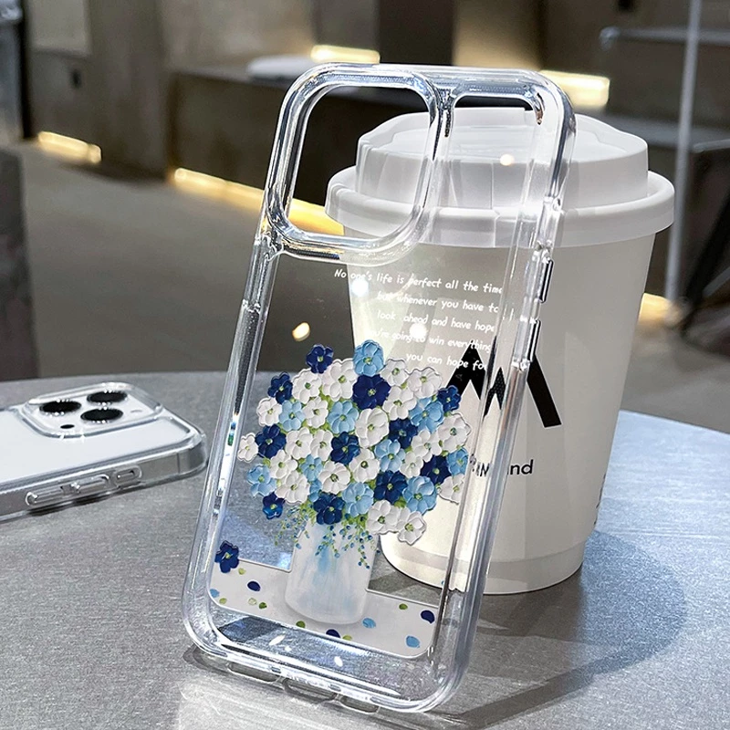 Ốp lưng điện thoại tương thích với IPHONE 6S 7 8 PLUS X XS XR 11 12 13 14 15 PLUS MAX PRO hoa văn Acrylic TPU mềm