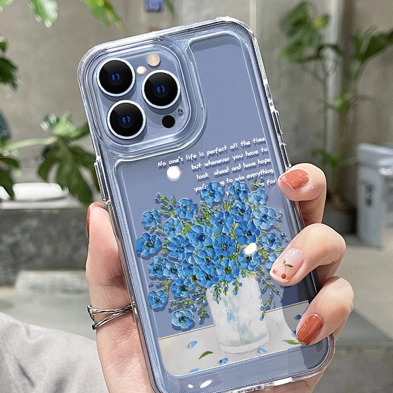 Ốp lưng điện thoại tương thích với IPHONE 6S 7 8 PLUS X XS XR 11 12 13 14 15 PLUS MAX PRO hoa văn Acrylic TPU mềm