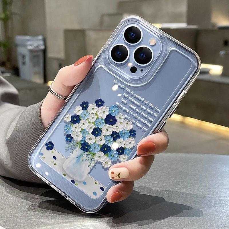 Ốp lưng điện thoại tương thích với IPHONE 6S 7 8 PLUS X XS XR 11 12 13 14 15 PLUS MAX PRO hoa văn Acrylic TPU mềm