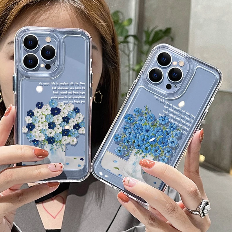 Ốp lưng điện thoại tương thích với IPHONE 6S 7 8 PLUS X XS XR 11 12 13 14 15 PLUS MAX PRO hoa văn Acrylic TPU mềm