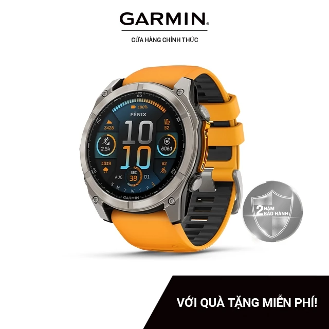  Đồng hồ thông minh Garmin Fenix 8 Sapphire AMOLED - Hàng chính hãng